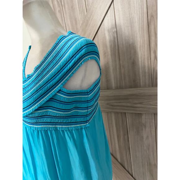 NWT Ramy Brook Small Charlie off the shoulder top in tile blue - Picture 5 of 6